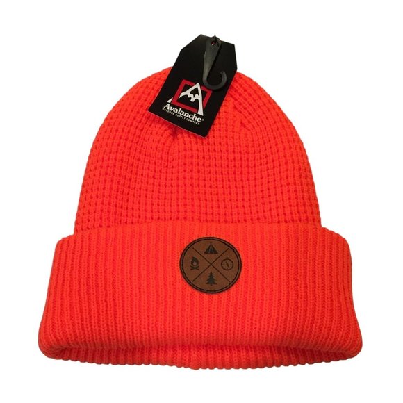 Avalanche Outdoor Supply Company Neon Orange Men's Cuffed Knit Beanie OSFM - Picture 1 of 3